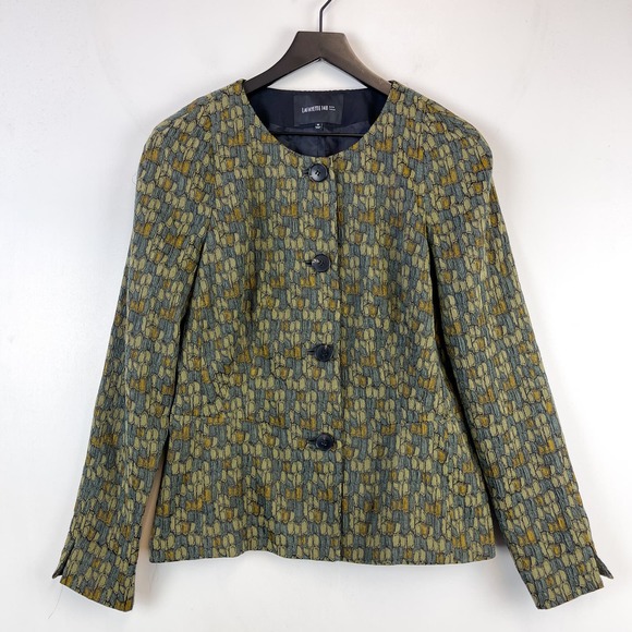 Lafayette 148 (10) Sheath Knee Length Dress Jacket 2 Piece Set Bundle Green - Picture 6 of 12